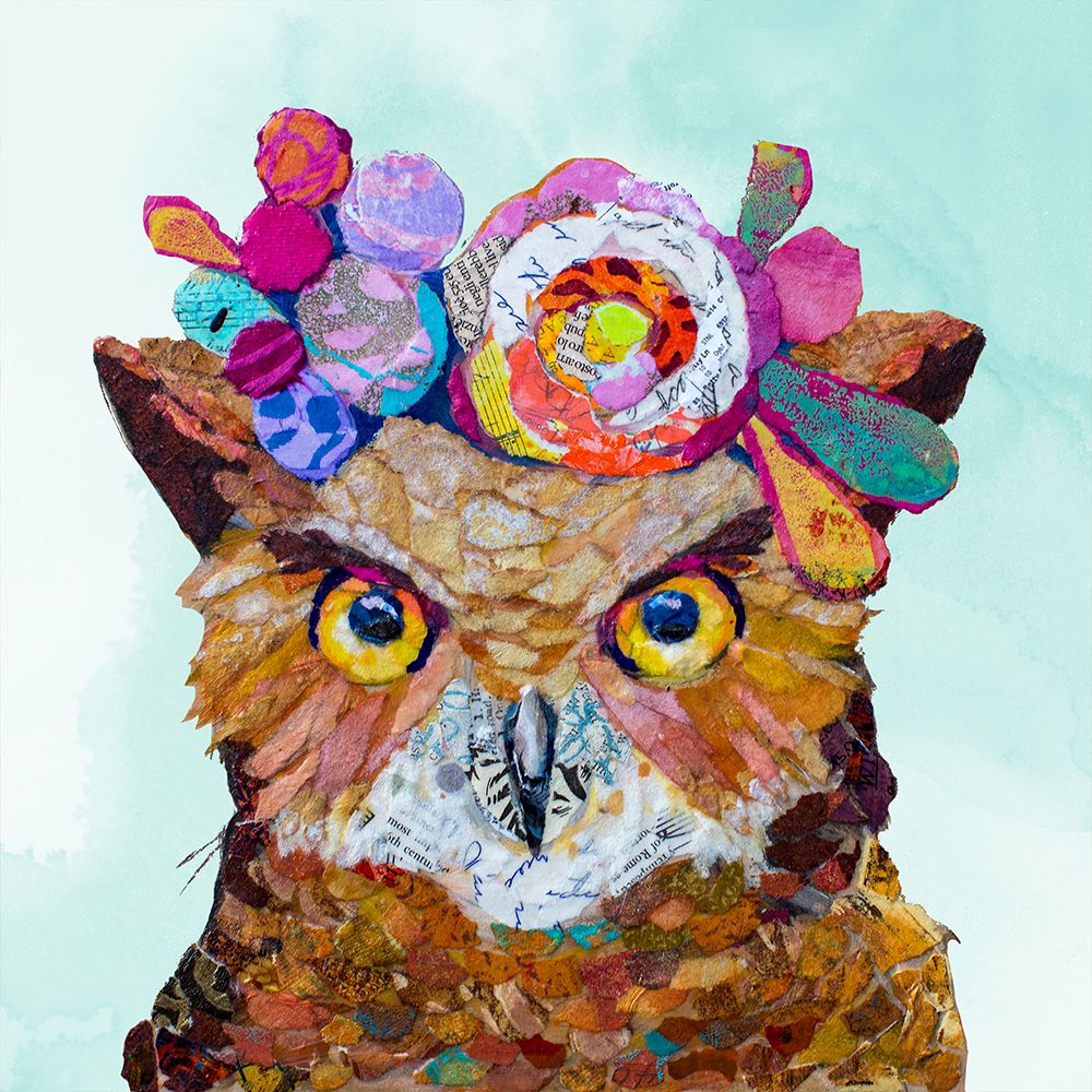 Floral Owl art print by Elizabeth St Hilaire for $57.95 CAD