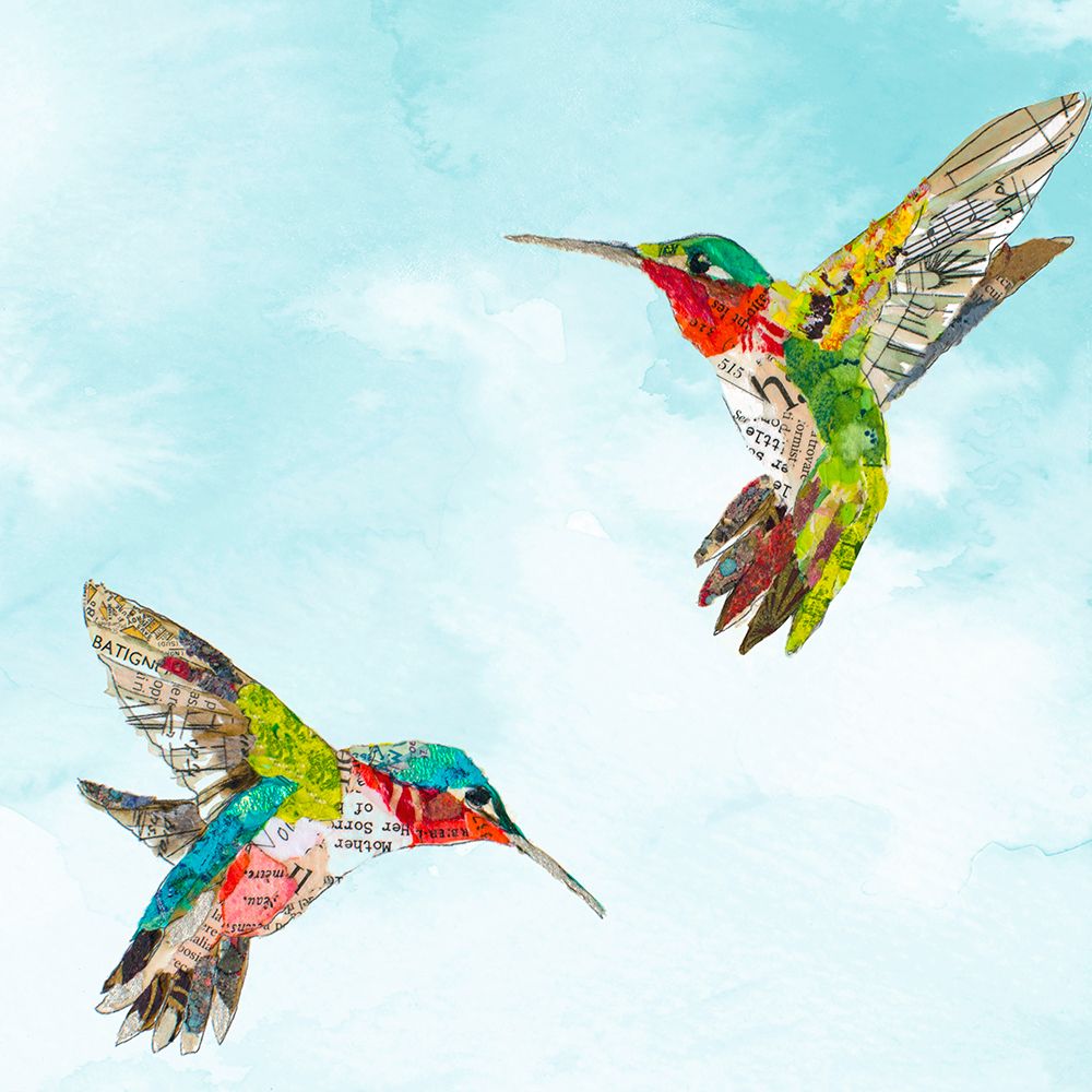 Hummers and Blooms II art print by Elizabeth St Hilaire for $57.95 CAD