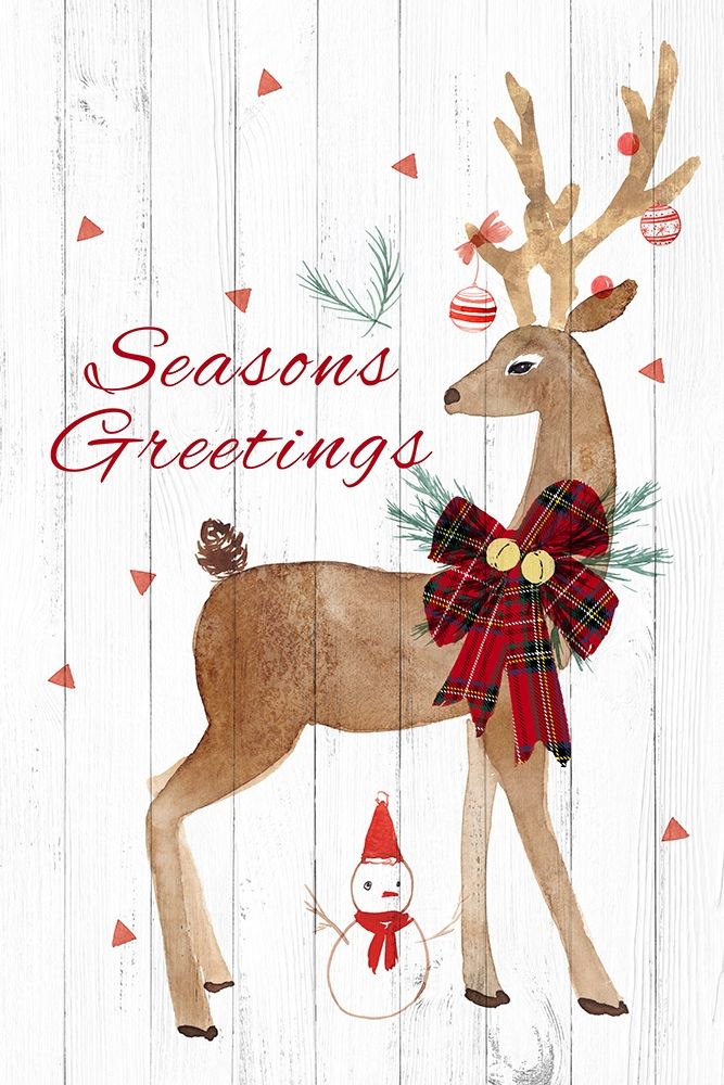 Seasons Greetings Deer art print by PI Studio for $57.95 CAD