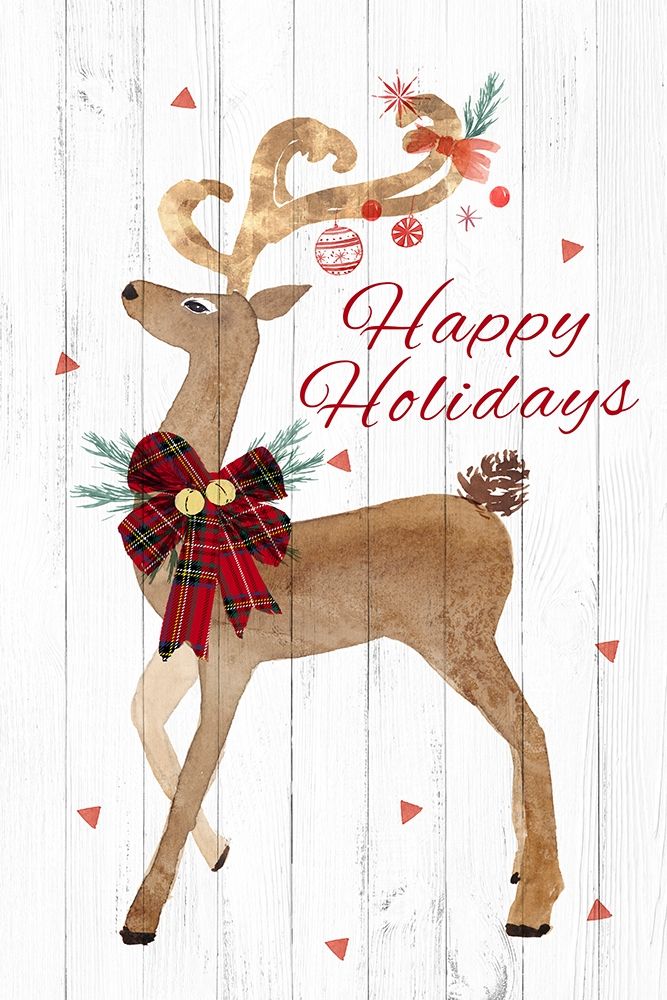 Happy Hoildays Deer art print by PI Studio for $57.95 CAD