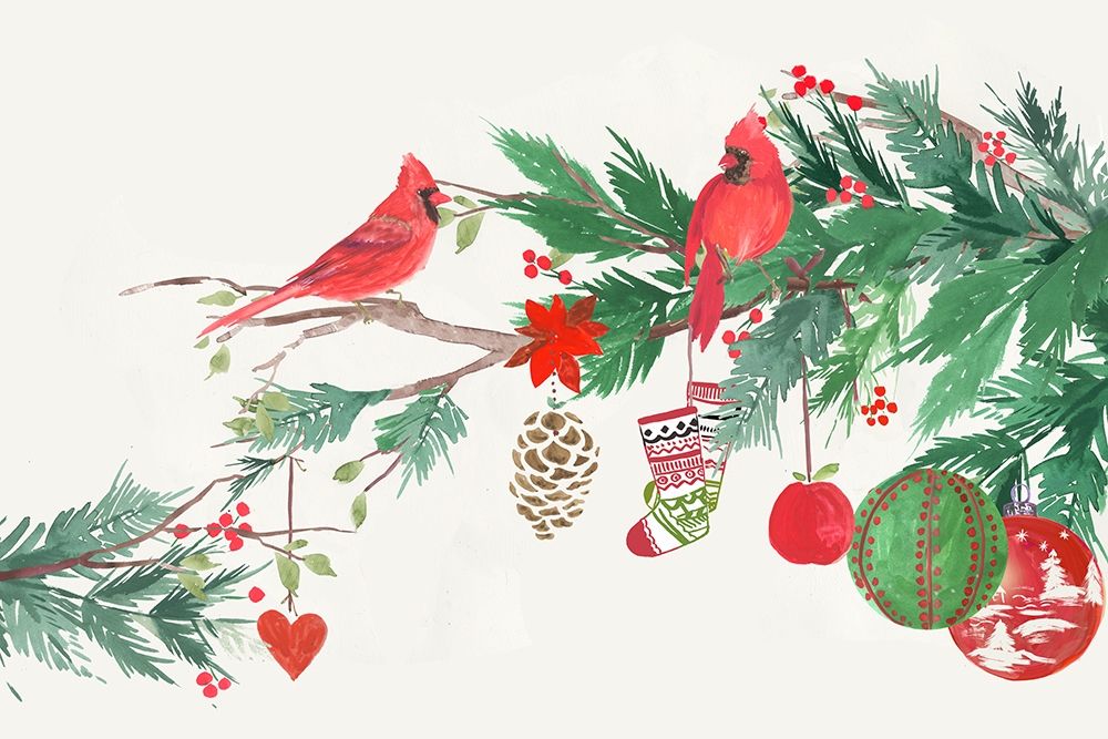 Christmas Birds I art print by PI Studio for $57.95 CAD