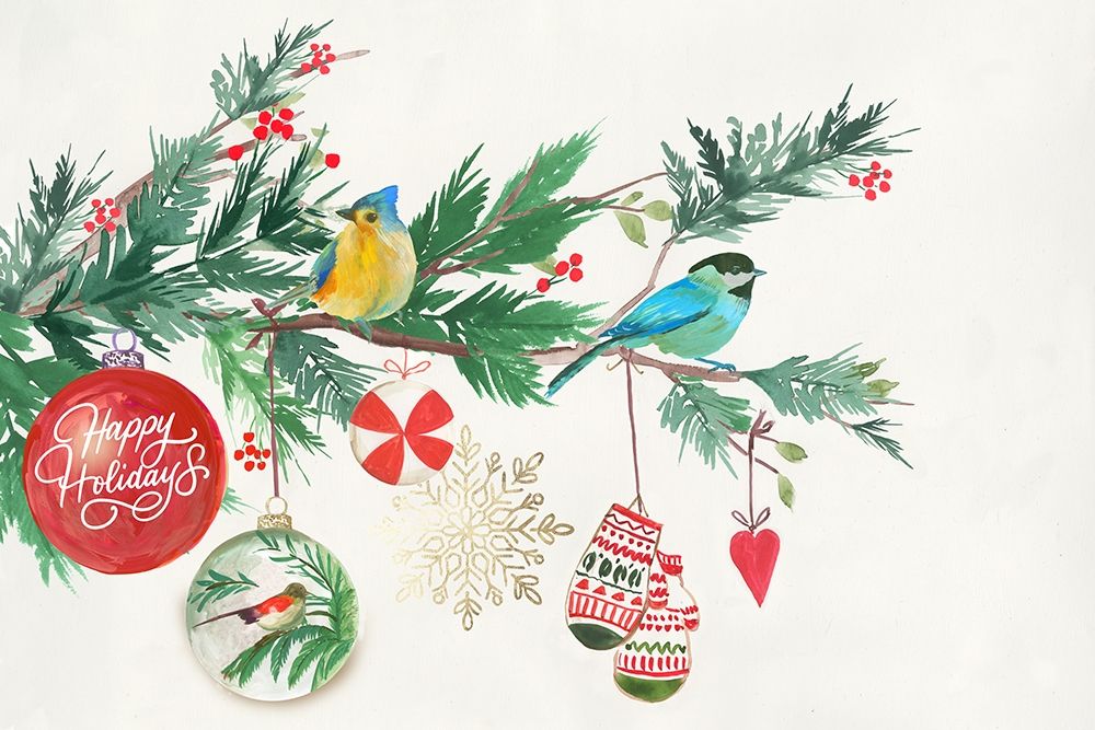 Christmas Birds II art print by PI Studio for $57.95 CAD