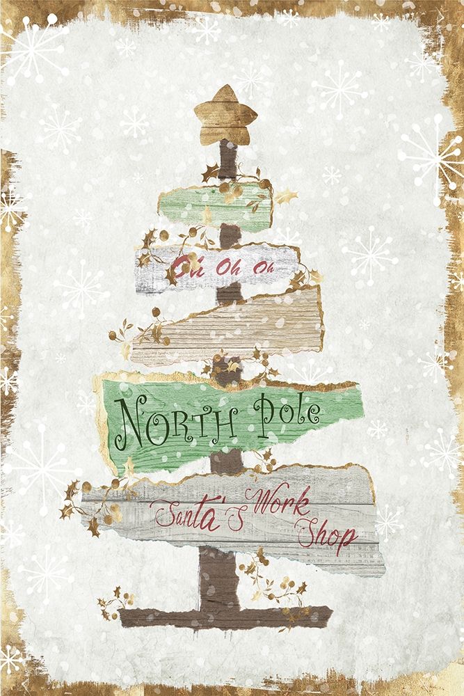 Golden Christmas Tree art print by PI Studio for $57.95 CAD