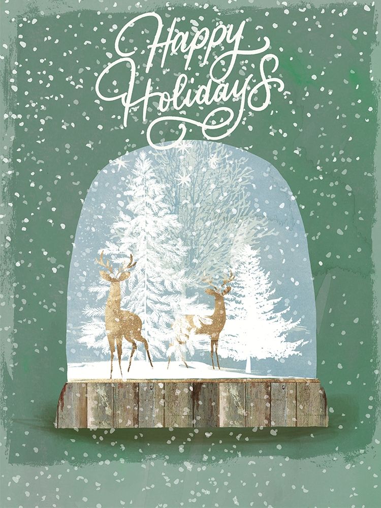 Holiday Snow Globe II art print by PI Studio for $57.95 CAD