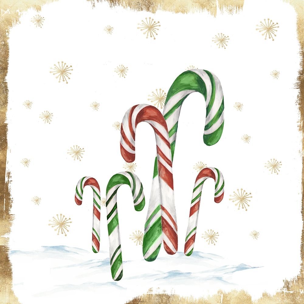 Snowy Candycanes I art print by PI Studio for $57.95 CAD