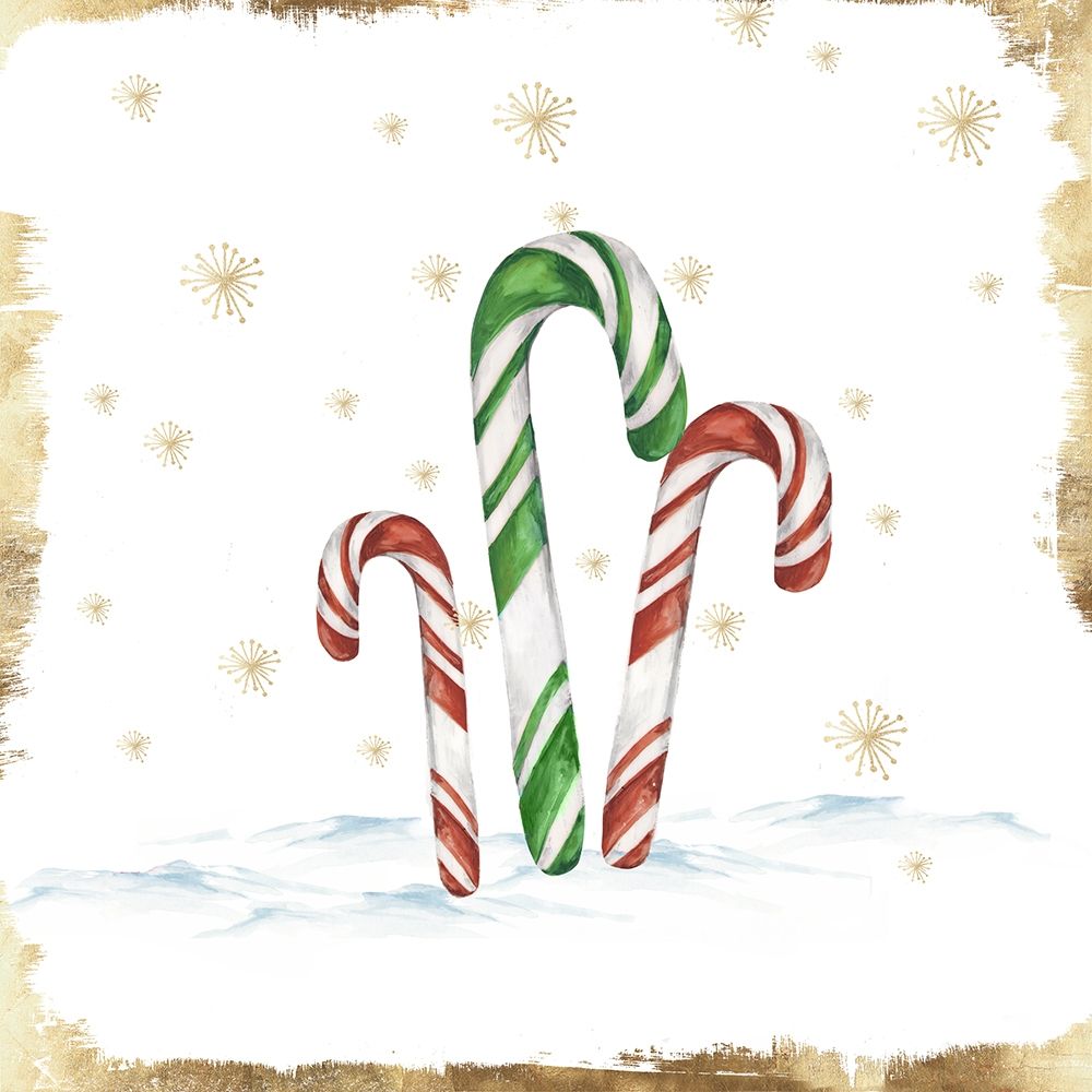 Snowy Candycanes II art print by PI Studio for $57.95 CAD