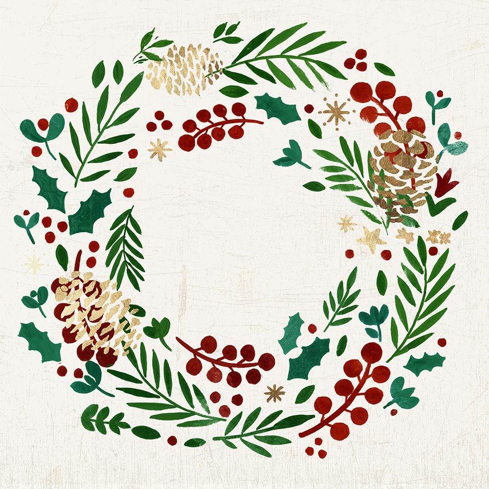 Wreath with Pinecones art print by PI Studio for $57.95 CAD