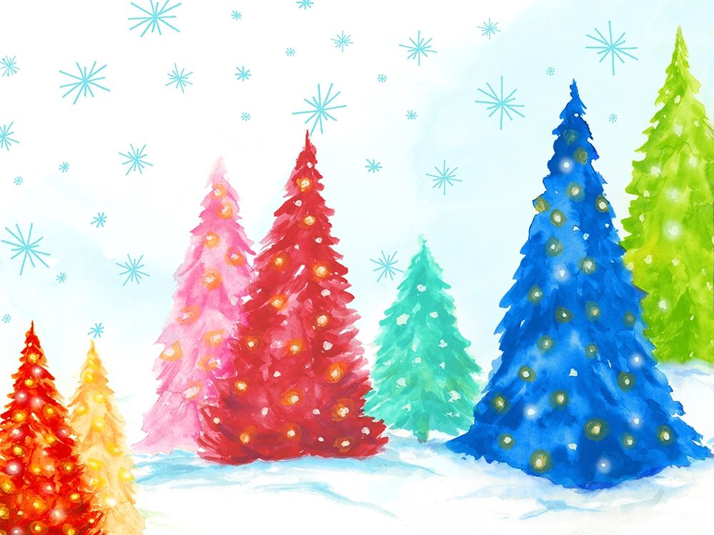 Magic Christmas Trees I art print by PI Studio for $57.95 CAD