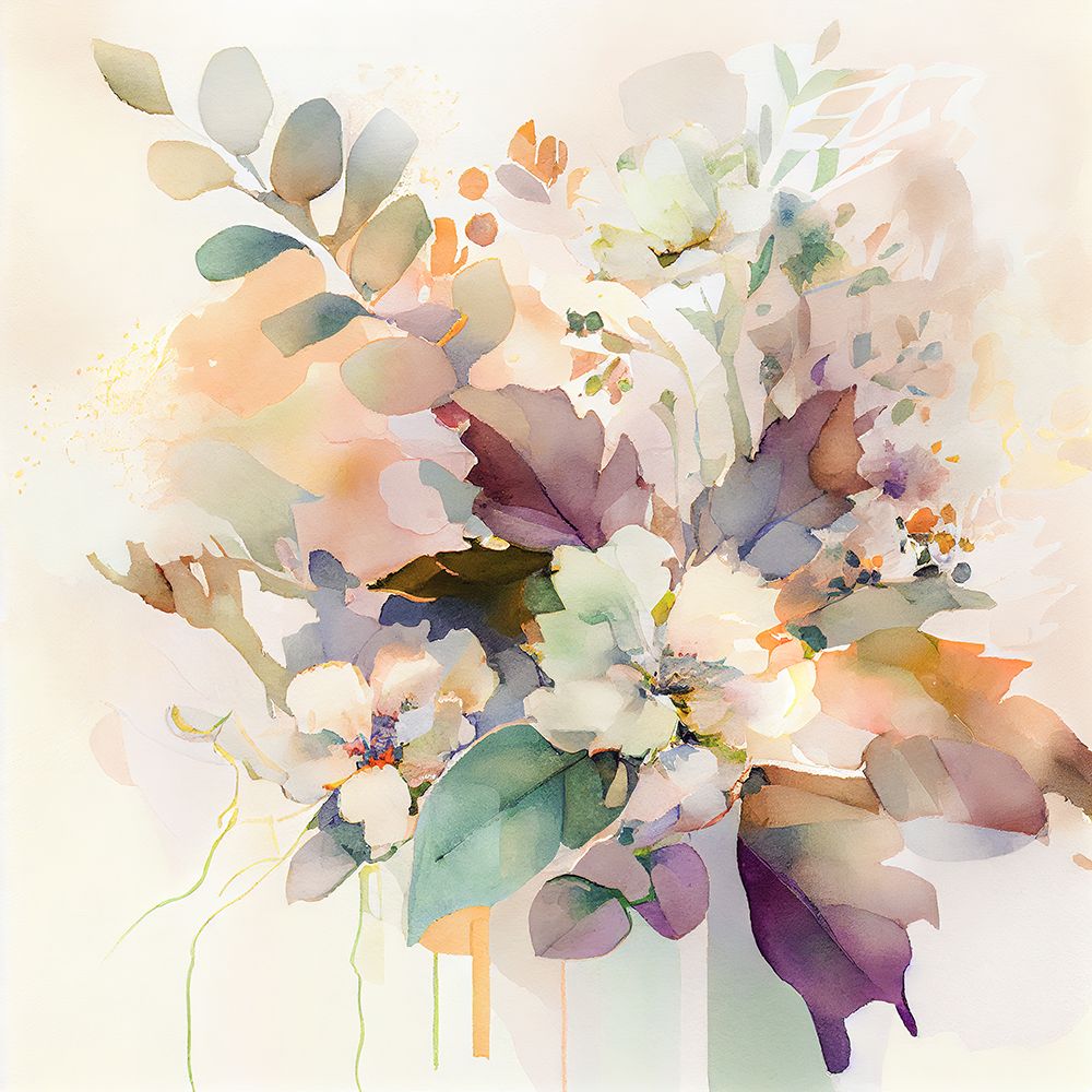 Abstract Florals and Foilage I art print by Leah Mclean for $57.95 CAD