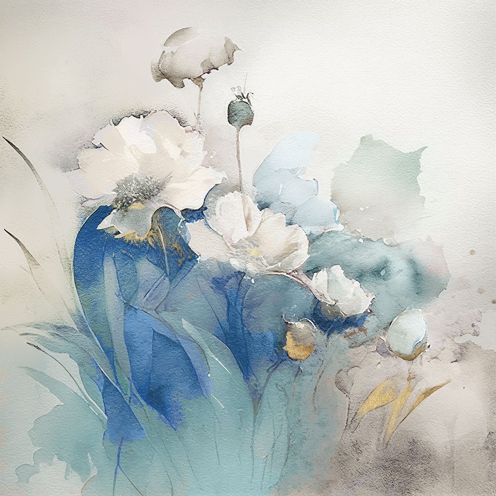 Blue Summer Blooms II art print by Leah Mclean for $57.95 CAD