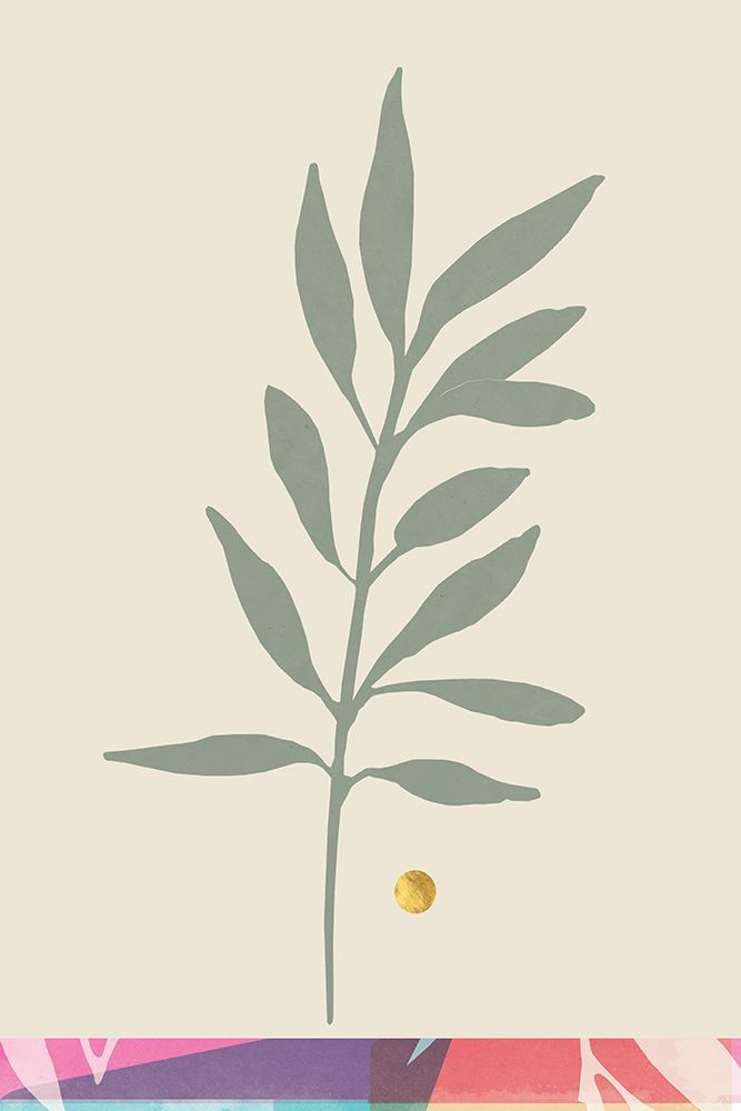 Leaf and Gold Circle Harmony I art print by Aoibhne Hogan for $57.95 CAD