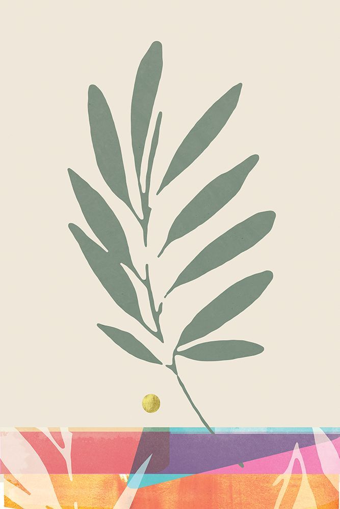 Leaf and Gold Circle Harmony II art print by Aoibhne Hogan for $57.95 CAD