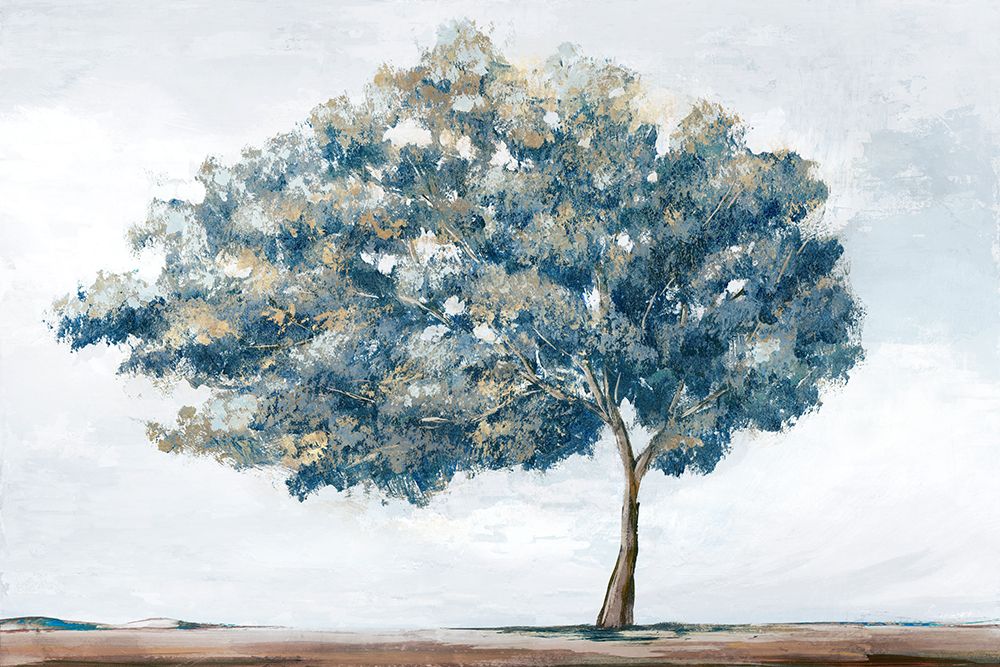 Blue Golden Tree art print by Ian C for $57.95 CAD
