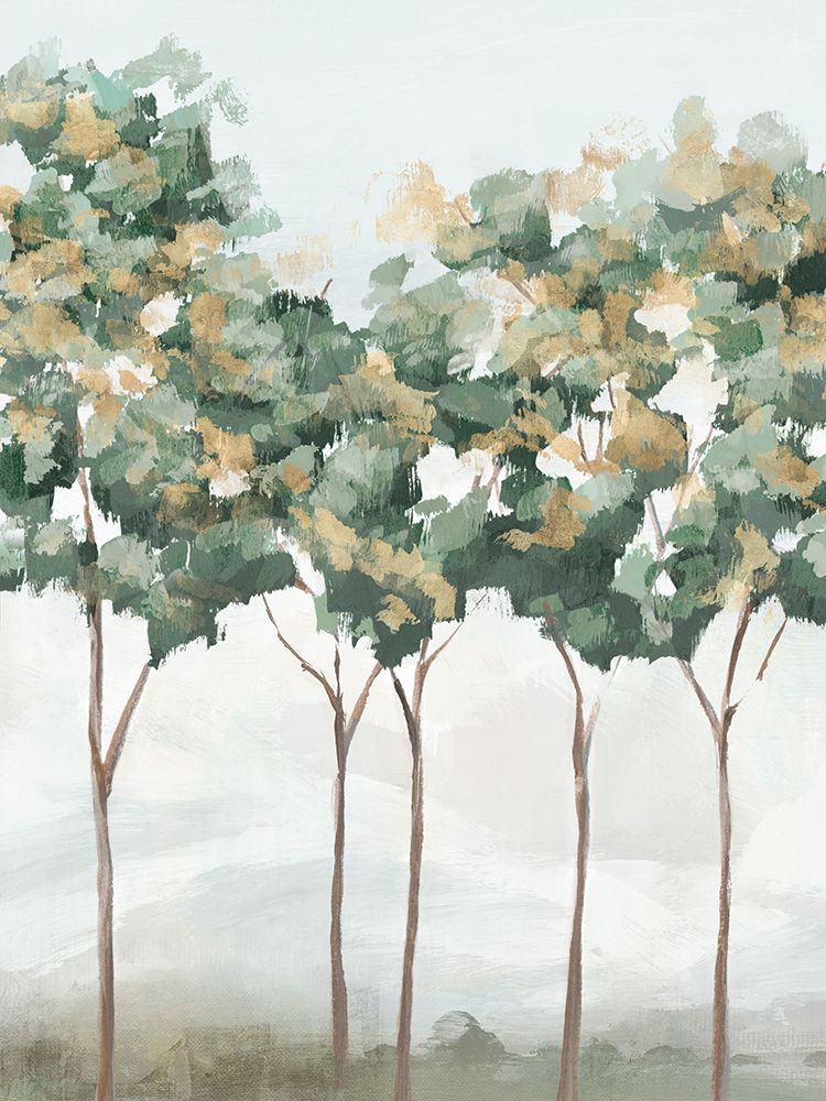 Green and Gold Trees I art print by Ian C for $57.95 CAD