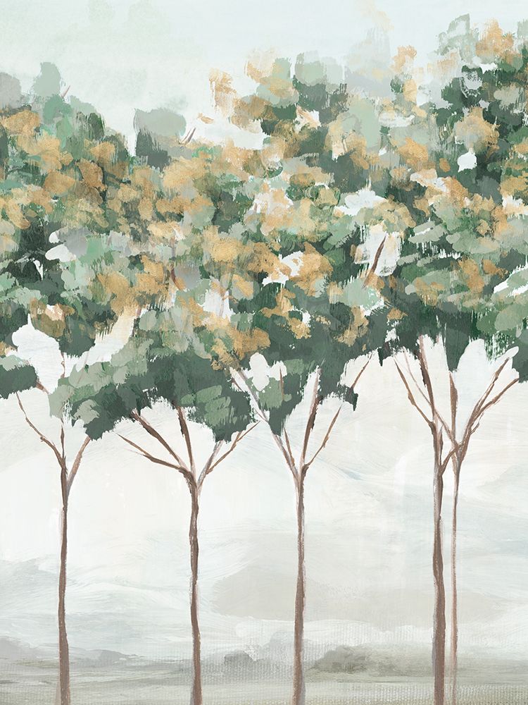 Green and Gold Trees II art print by Ian C for $57.95 CAD