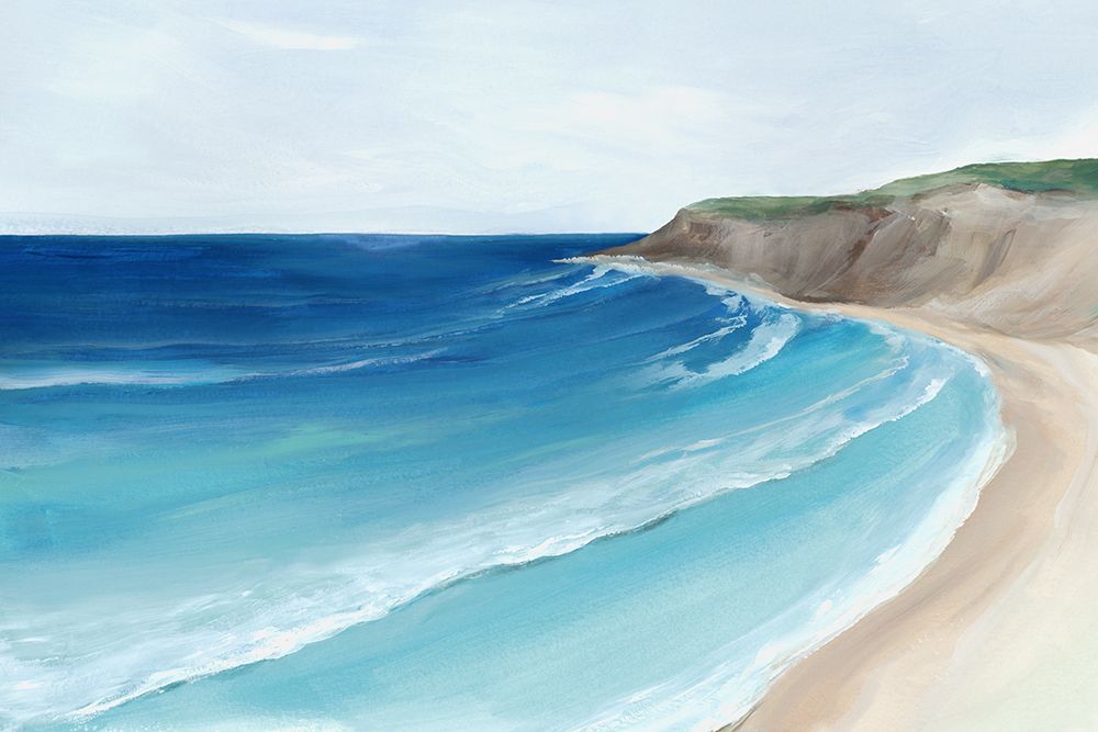 Waves Embrace the Sandy Shore art print by Ian C for $57.95 CAD