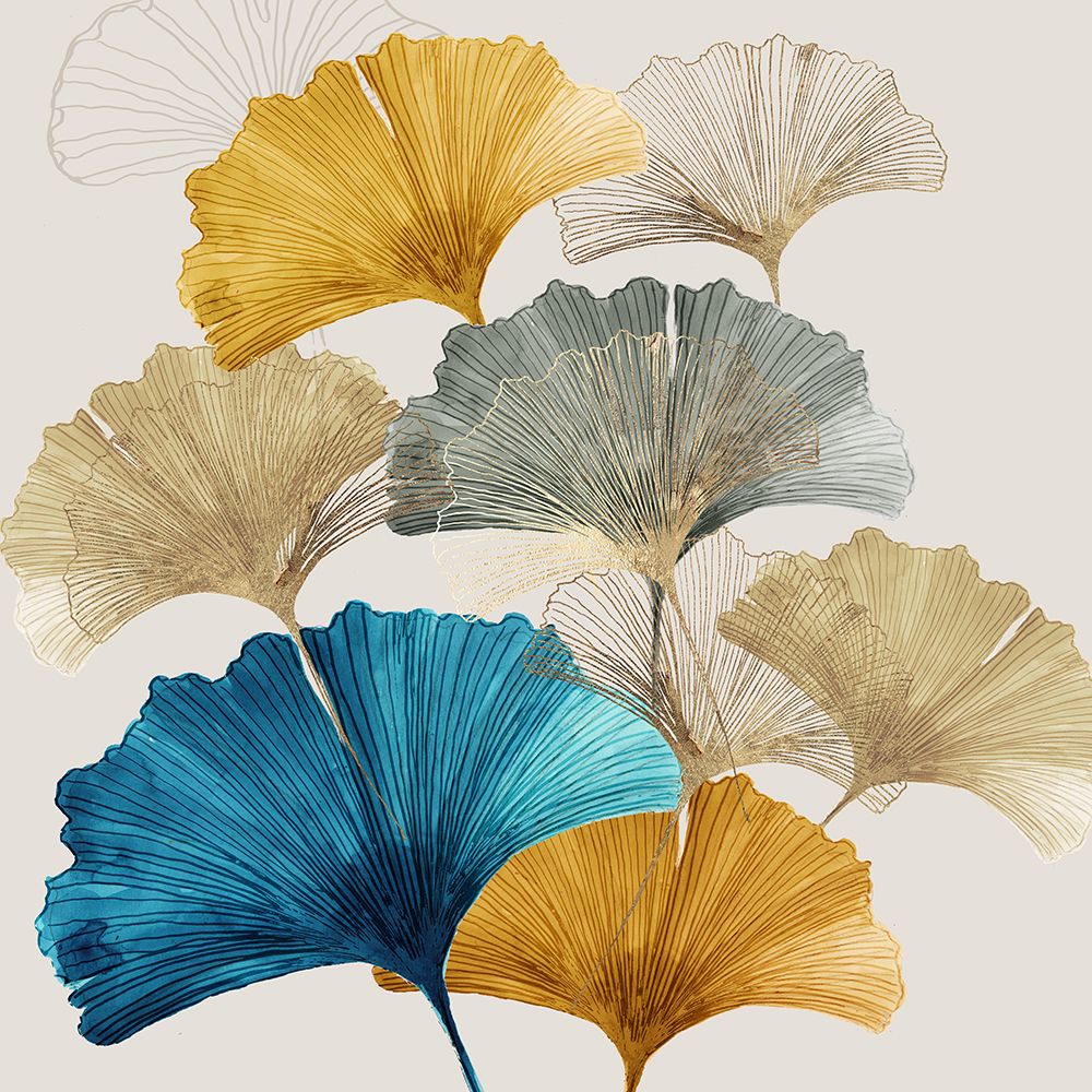 Golden Ginko I art print by Asia Jensen for $57.95 CAD