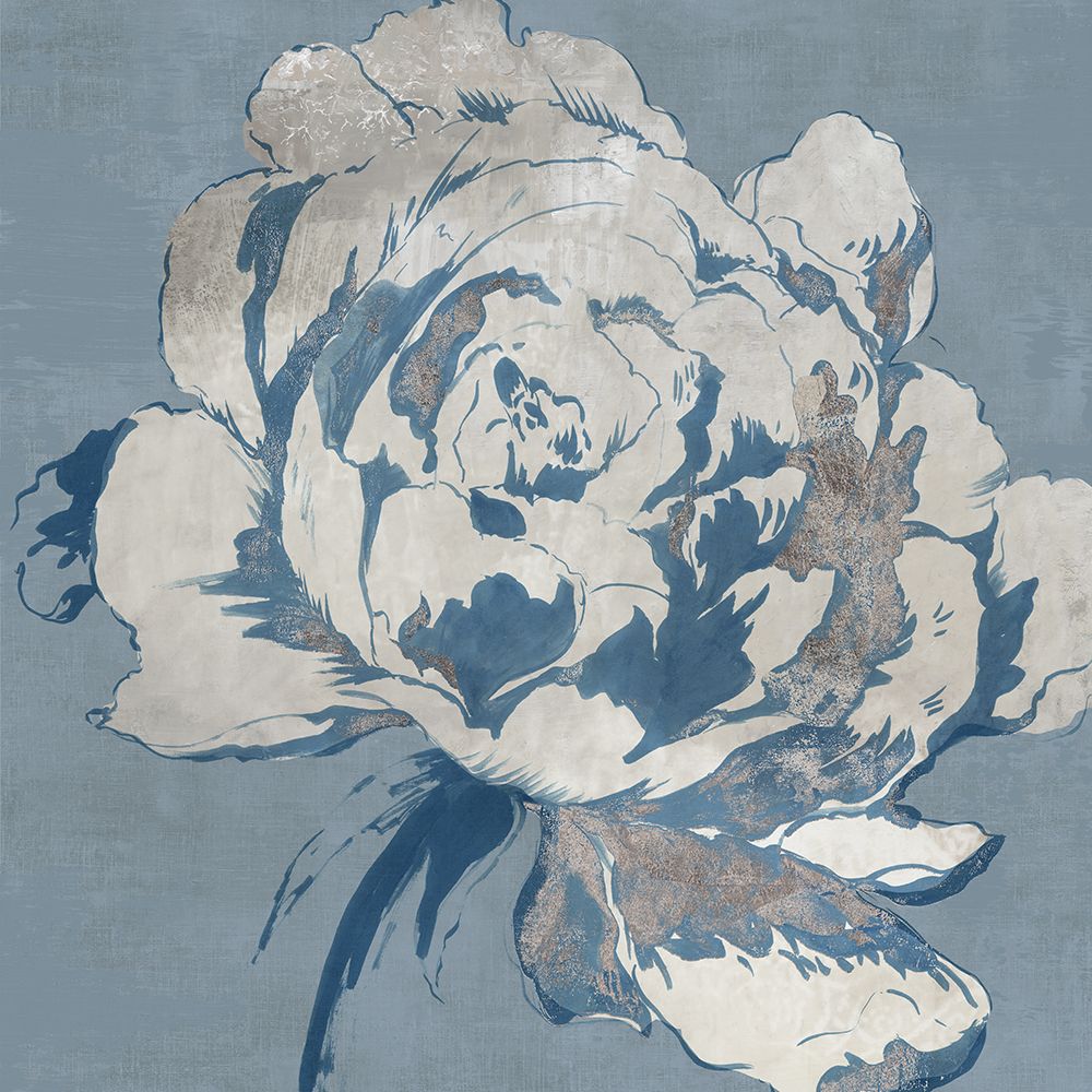 Golden Flower I Blue Version art print by Asia Jensen for $57.95 CAD