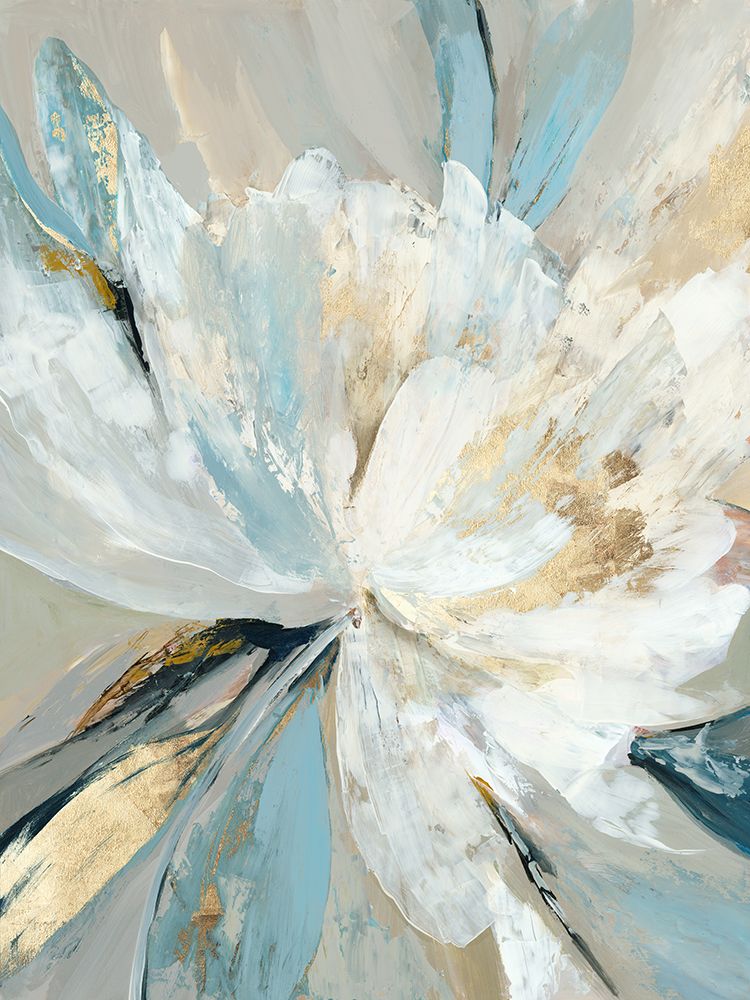 Golden Blue Floral I art print by Asia Jensen for $57.95 CAD