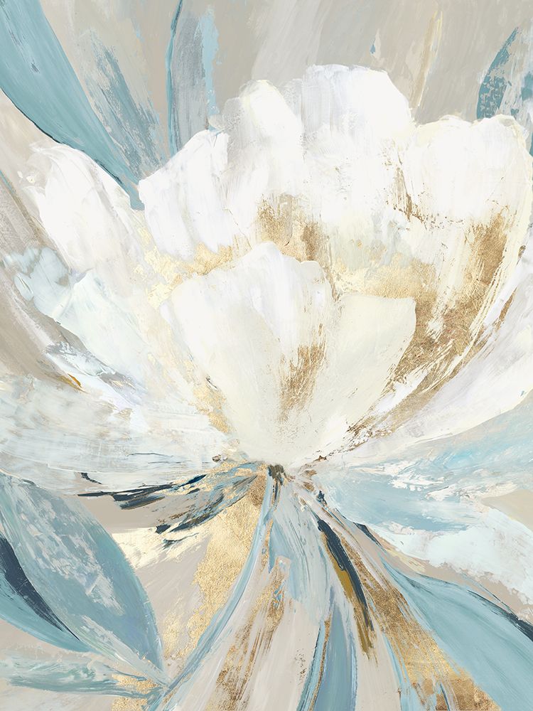 Golden Blue Floral II art print by Asia Jensen for $57.95 CAD