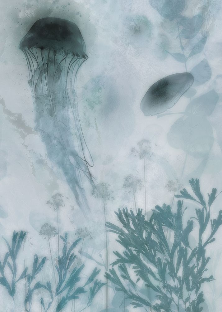 Blue Jellyfish I art print by Ken Roko for $57.95 CAD