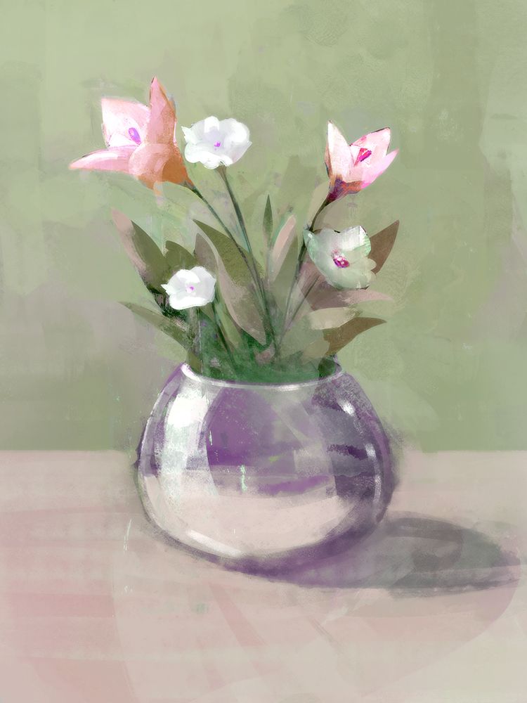Floral Still Life in Vase art print by Ken Roko for $57.95 CAD