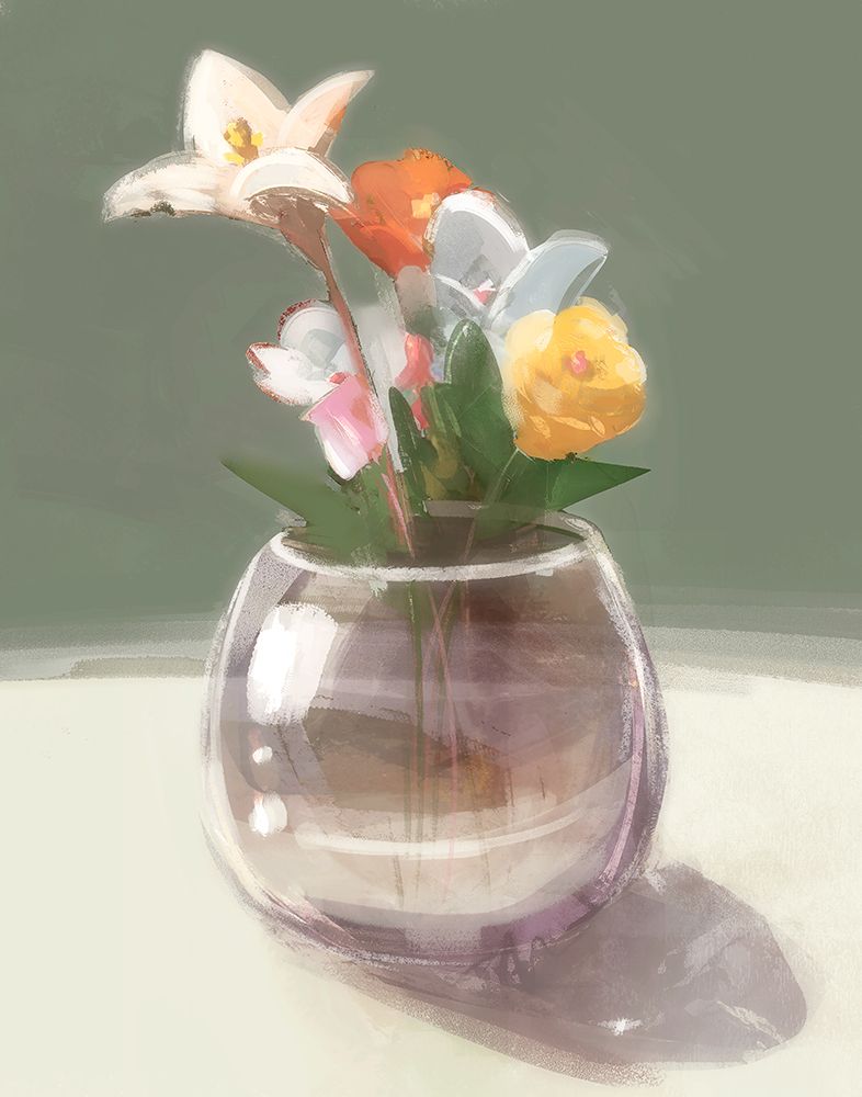 Vibrant Blooms in Glass Vase art print by Ken Roko for $57.95 CAD