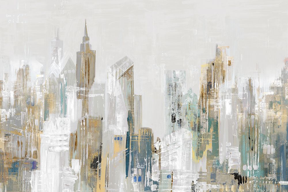 Golden Winter City I art print by Lera for $57.95 CAD