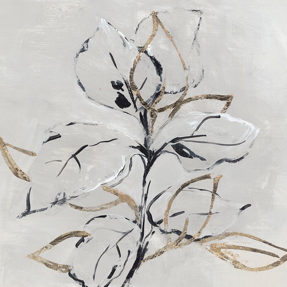 Golden Floral I art print by Lera for $57.95 CAD