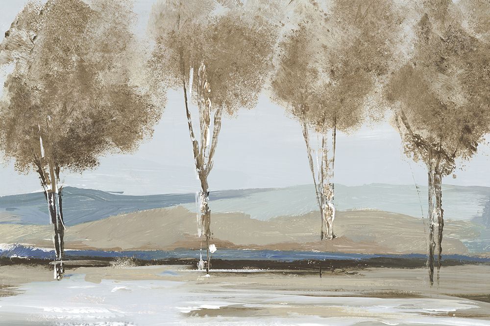 Golden Birch Tree Forest art print by Lera for $57.95 CAD