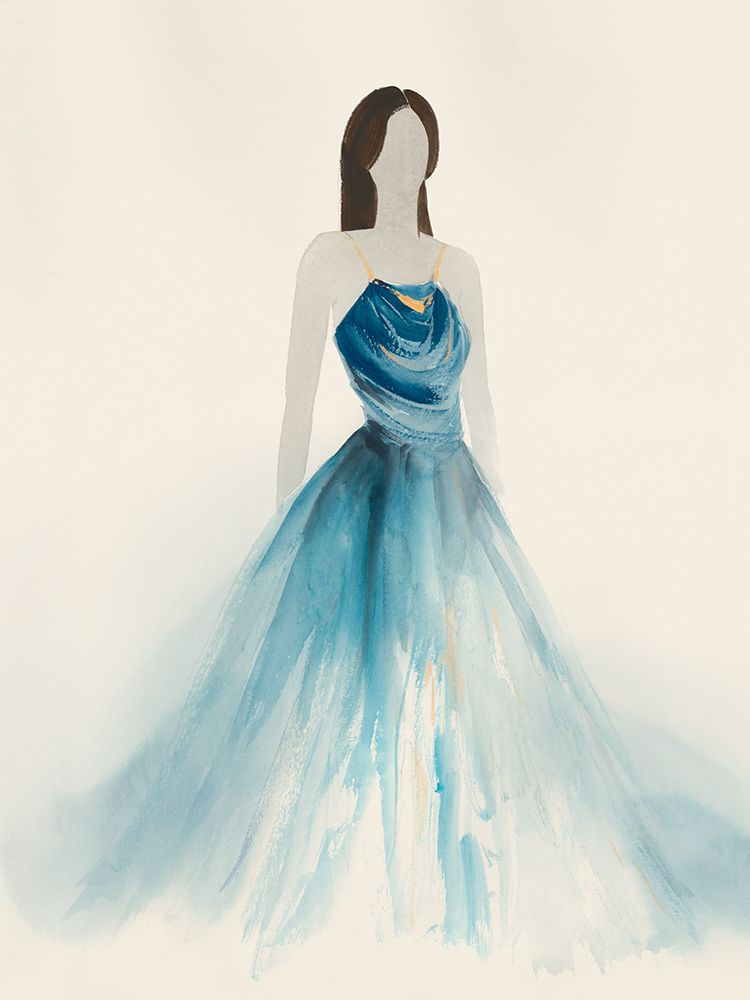 Blue Dress I art print by Lily K for $57.95 CAD