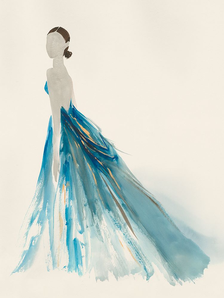 Blue Dress II art print by Lily K for $57.95 CAD
