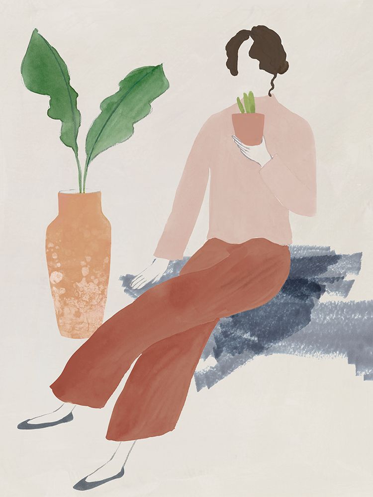 Plant Lady I art print by Lily K for $57.95 CAD