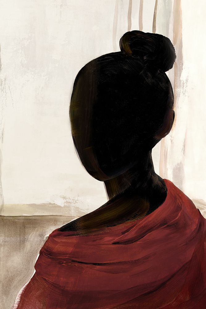 Silhouette in Red Drapery art print by Lily K for $57.95 CAD