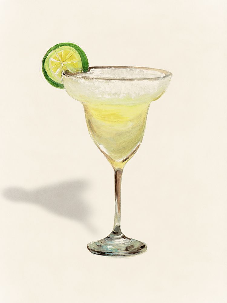 Dark Cocktail with Lemon Slice art print by Lily K for $57.95 CAD