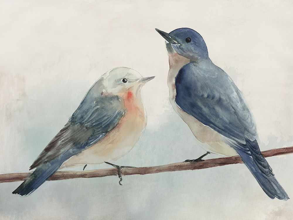 Two Birds Perched on Branch art print by Lily K for $57.95 CAD