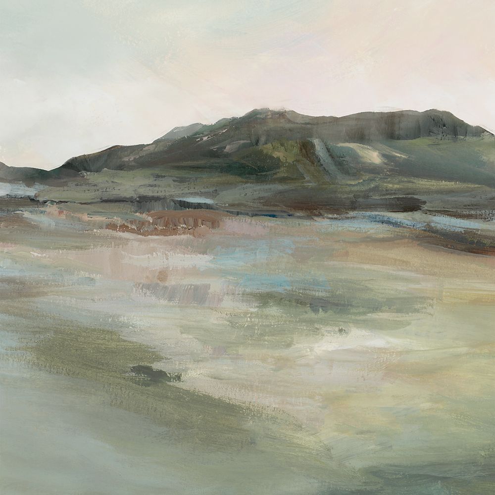 Tranquil Mountain Landscape art print by Lily K for $57.95 CAD