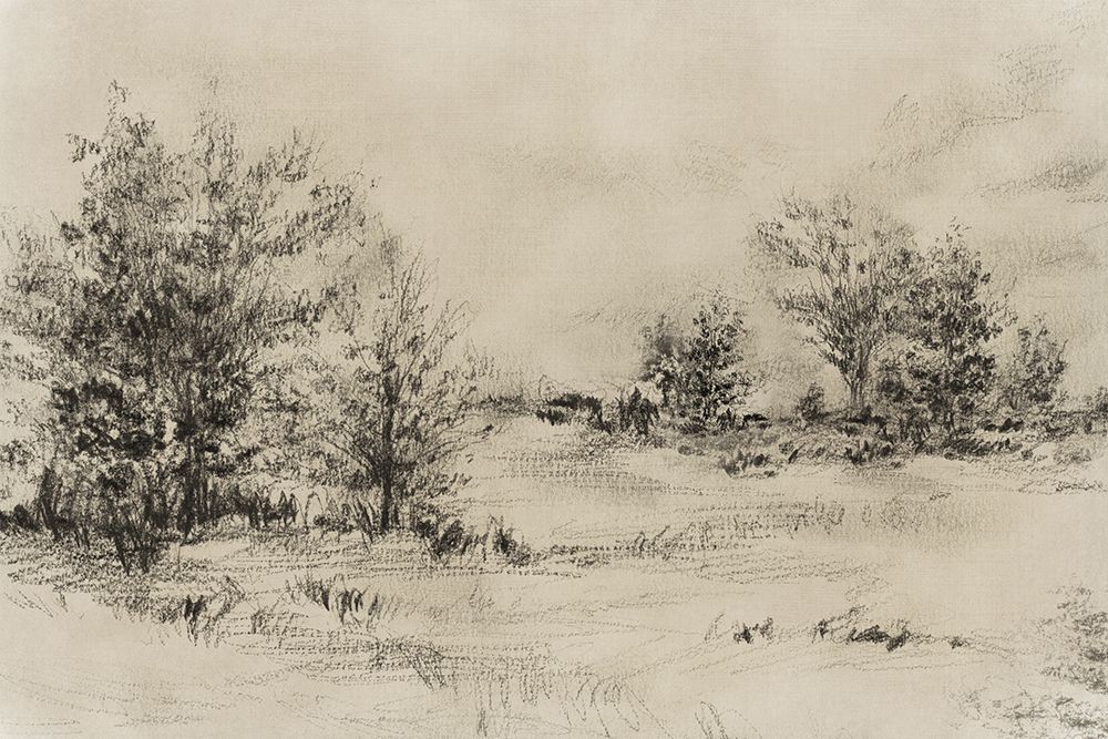 Landscape in Soft Charcoal Tones art print by Lily K for $57.95 CAD