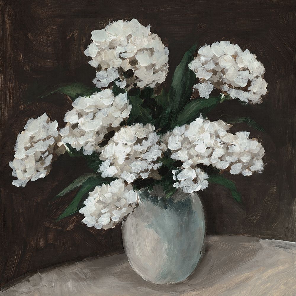 White Blossoms in Simple Vase art print by Lily K for $57.95 CAD