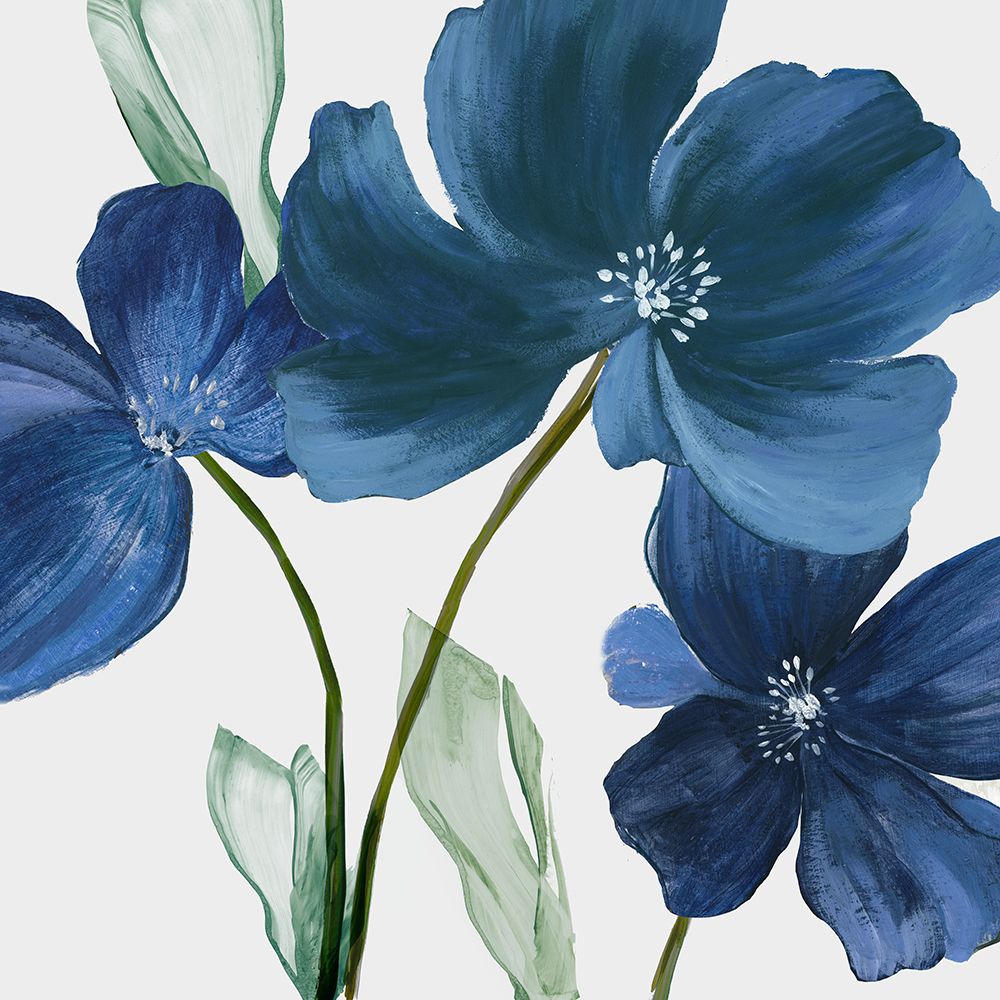 Blue Blossoms on White Canvas art print by PI Studio for $57.95 CAD