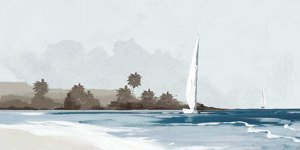 Sailboats on a Serene Shore art print by PI Studio for $57.95 CAD