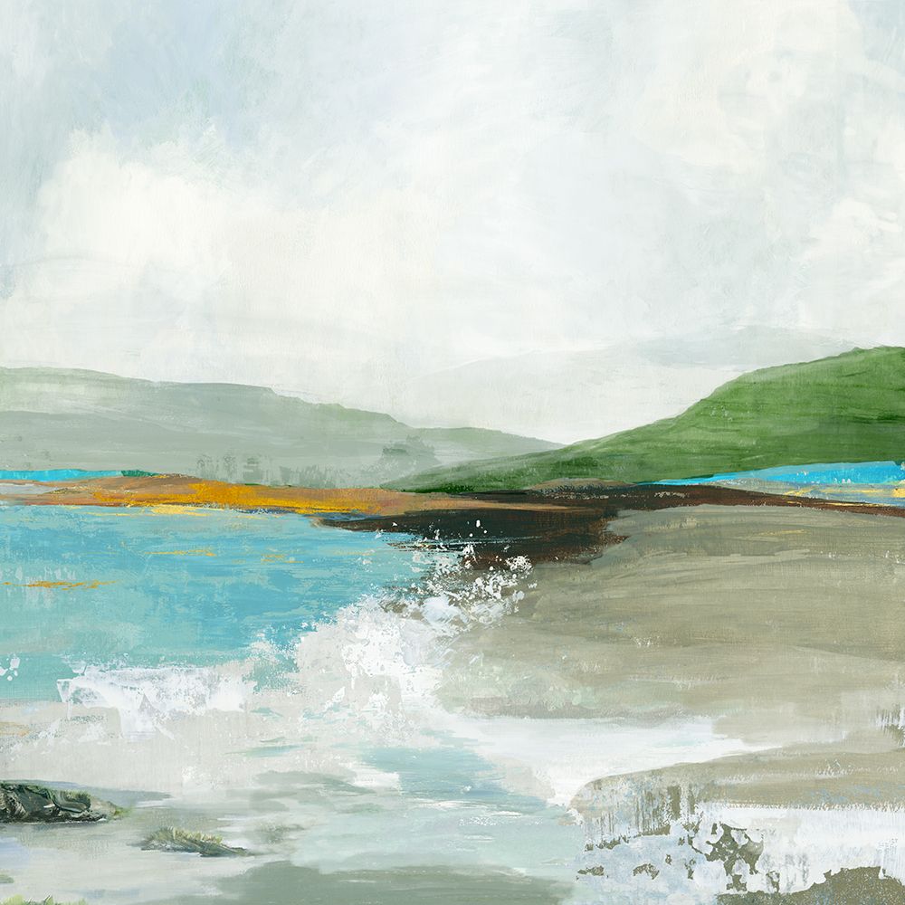 Coastal Serenity with Green Hills art print by PI Studio for $57.95 CAD