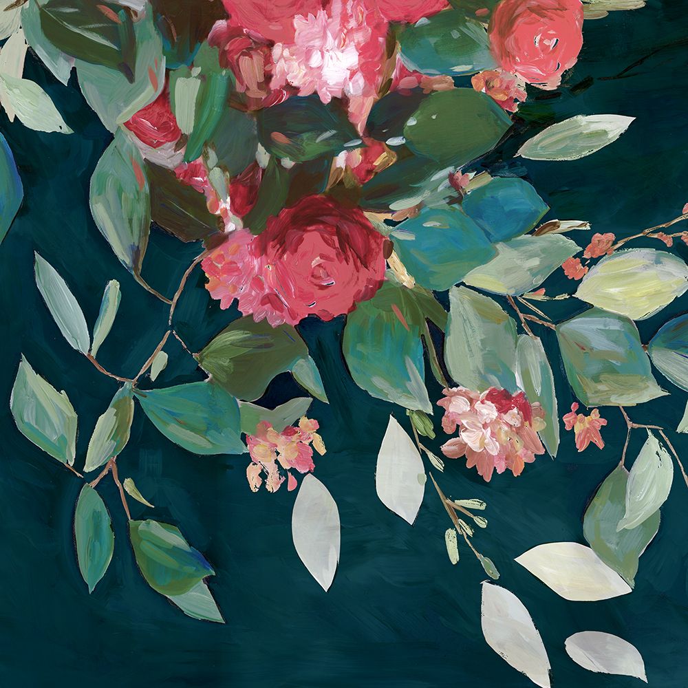 Blossoms on Deep Green Canvas II art print by PI Studio for $57.95 CAD