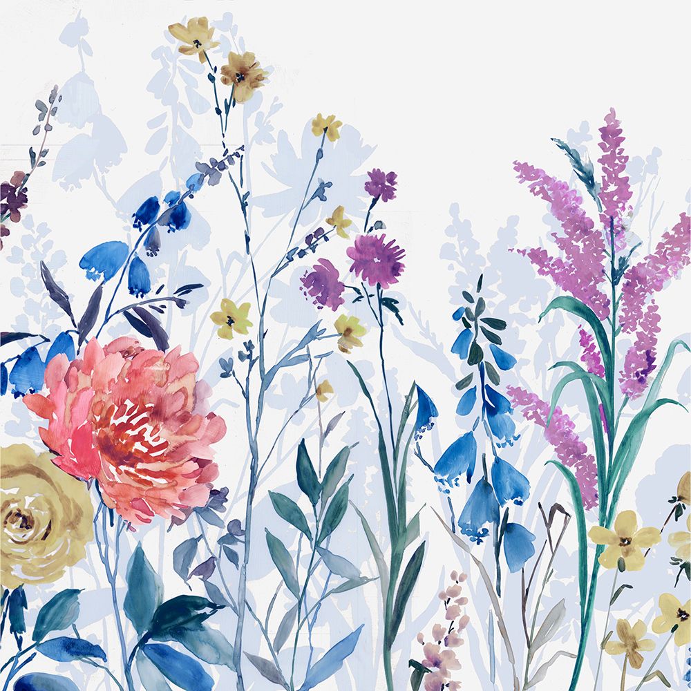 Vibrant Garden Blooms in Watercolor I art print by PI Studio for $57.95 CAD