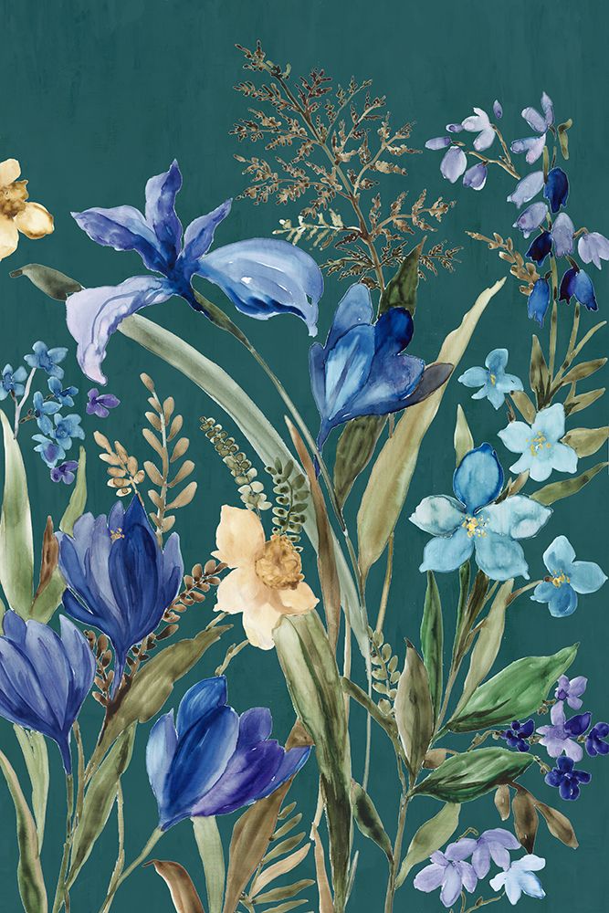 Blossoms Against Teal Sky I art print by PI Studio for $57.95 CAD