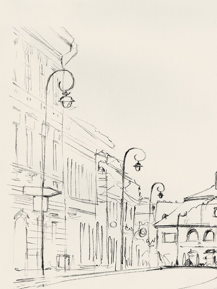 Quiet Street with Vintage Lamps art print by PI Studio for $57.95 CAD