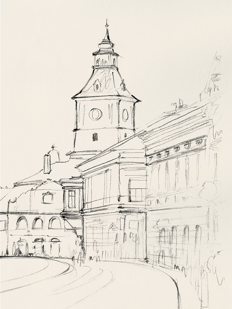 Clock Tower in Quiet Street art print by PI Studio for $57.95 CAD