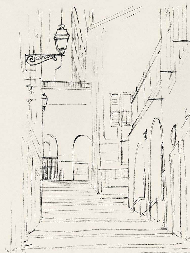 Quiet Alley with Arched Doorways art print by PI Studio for $57.95 CAD