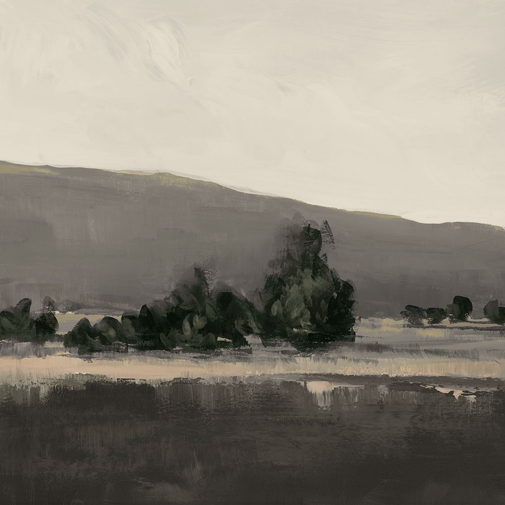 Misty Hillside with Dark Trees I art print by PI Studio for $57.95 CAD