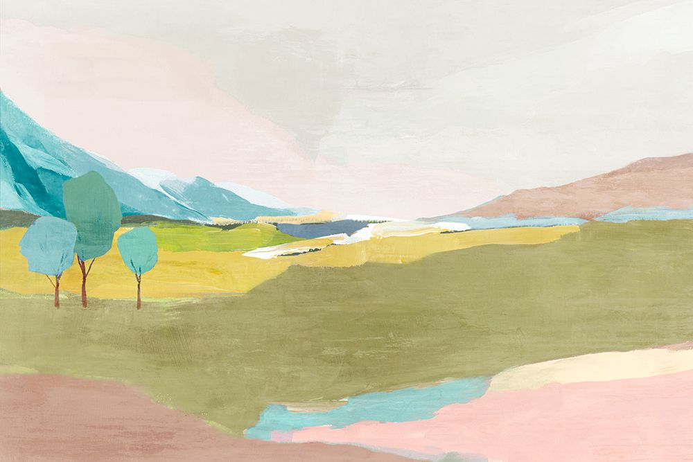 Tranquil Meadow with Distant Mountains art print by PI Studio for $57.95 CAD